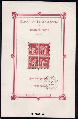 Francie - Mi. Bi. 1, výstava Paříž 1925, s razítkem v rohu vzácný, kat. 1400 Eu