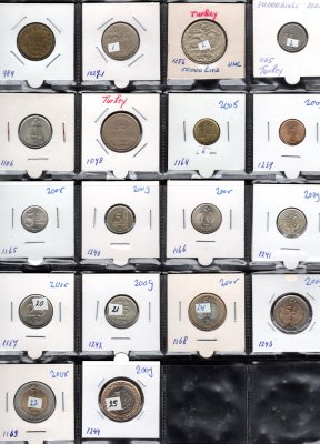 Lot 30, mincí TURECKO 1959-2009 kurus a lira, oběžné mince, průřez daného období, rozprodej sbírky
