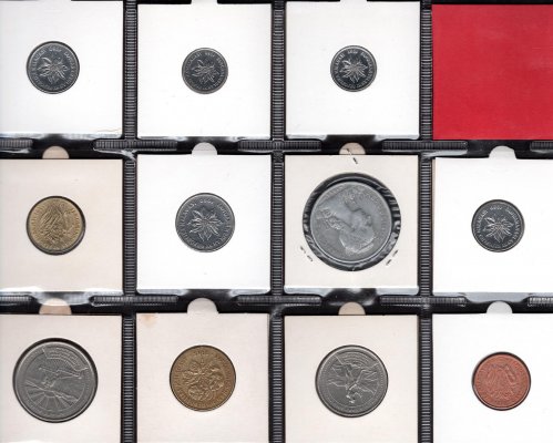 Lot 11 mincí MADAGASCAR 1978-1991 frank, ariary,oběžné mince, průřez daného období, rozprodej sbírky