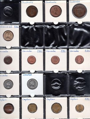 130 mincí Svět Jamaica, Ceylon,Británie, Austrálie, oběžné mince katalogizované podle států další Kanada, Karibik, Indie atd