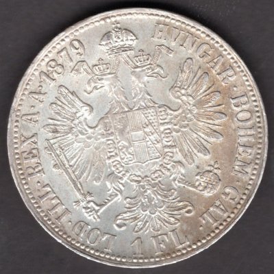 Lot 6 mincí Rakousko 1 zlatník 1858-61 A, 1879,1884, KM#2219 a KM#2222 Ag.900, 12,34g 29/2mm Franz Joseph I.  A Wien vlasové rysky hranky