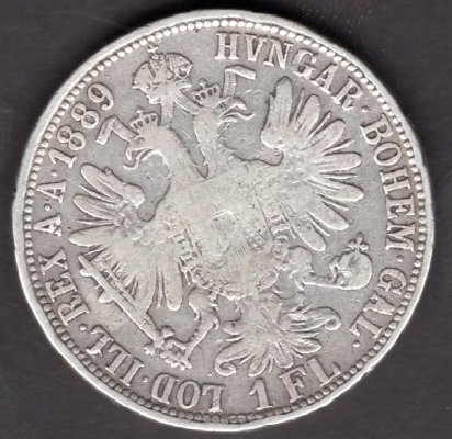 Lot 4 mincí Rakousko 1 zlatník 1887,8,9,91, KM#2222 Ag.900, 12,34g 29/2mm Franz Joseph I.  Bz  vlasové rysky hranky