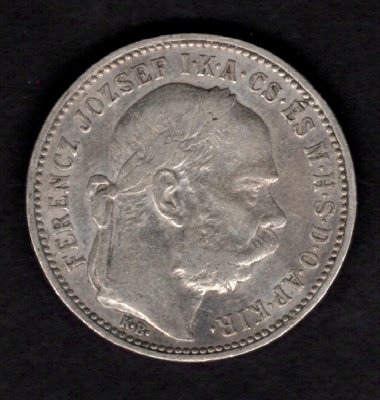 Uhersko 1 Koruna 1894 K.B.,KM#484, ÉH#1495 Ag.835, 5g, 23/1,5mm František Josef I. dr.hr.,rysky Kremnica