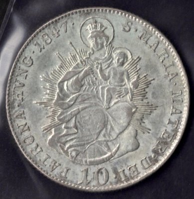 10 krejcar 1847 B Ferdinand V. Madona	ÉH#1422, KM#421 Ag.500, 3,89g, 23/1,15mm mincovna Kremnica