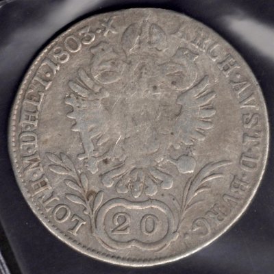 20 krejcar 1803 B František II. , KM#2139, Ag.583, 6,68g, 28mm mincovna Kremnica