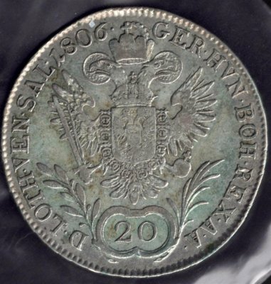 20 krejcar 1806 A František II. ,KM#2141, Ag.583, 6,68g, 28mm mincovna Vídeň