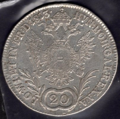 20 krejcar 1813 A František II. , KM#2141, Ag.583, 6,68g, 28mm mincovna Vídeň