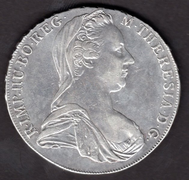 1 Tolar 1780 P.S. I.K.  Marie Terezie, KM#21 Ag.833 28,06g, 41mm ražba Vídeň