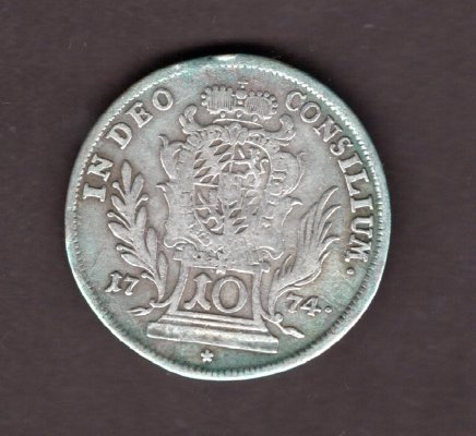 10 Konvenční krejcar 1774 Bavorsko Maximilián III.Josef, KM#526, Hahn#324 Ag.500, 3,72g,25,1/1mm