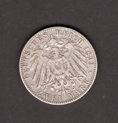 2 Marka 1893 J Svobodné hansovní město Hamburg, J#63 Ag.900, 11,11g, 28/2,5mm  mincovna Hamburg