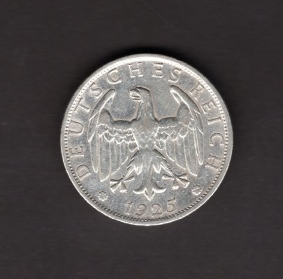 2 Marka 1925 A Výmarská republika, J#320 Ag.500, 10g, 26/2,3mm  mincovna Berlín