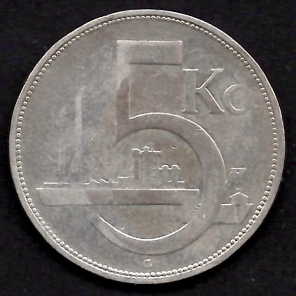  5 Koruna ČSR 1932, KM#11 Ag.700 12g, 34/1,6mm 