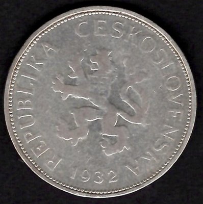  5 Koruna ČSR 1932, KM#11 Ag.700 12g, 34/1,6mm 