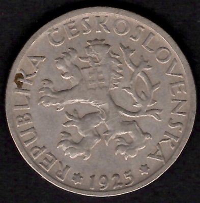  1 Koruna ČSR 1925, KM#4 CopperNickel , 6,66g,25/1,9mm