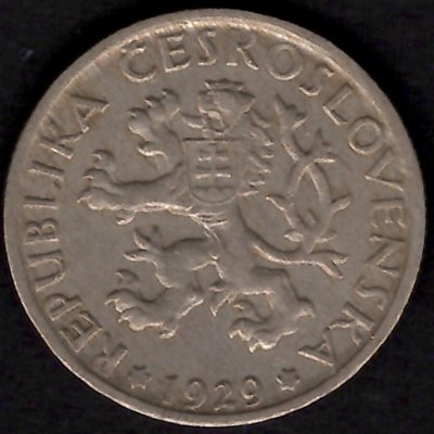  1 Koruna ČSR 1929, KM#4 CopperNickel , 6,66g,25/1,9mm