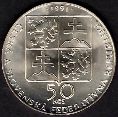 50 Korun Piešťany 1991, KM#126 Ag.700 7g, 27mm