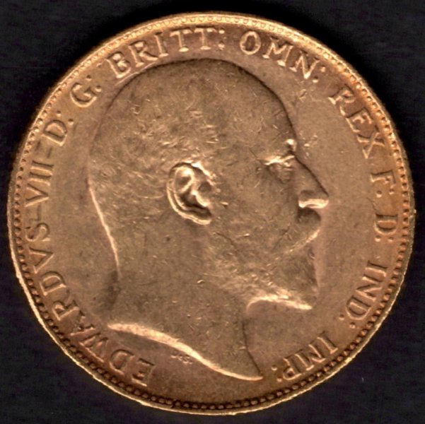 Sovereign 1906 P V.Británie Král Edward VII., KM#15 Au.917 7,988g 22,05/1,52mm mincovna Perth