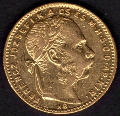 8 zlatník 1890 R-U K.B. František Josef I. , KM#467, ÉH#1453 Au.900 6,45g, 21/1,2mm mincovna Kremnica 