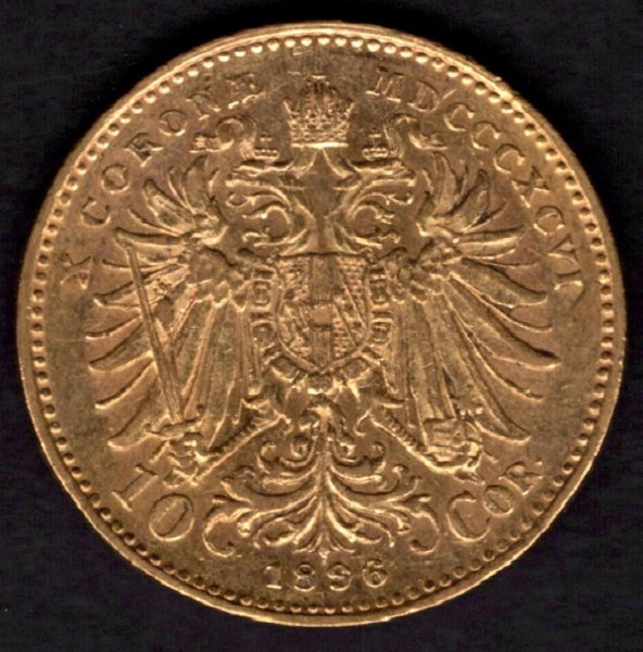 10 Koruna 1896  R-U František Josef I. , KM#2805 Au.900 3,3875g, 19mm bez mincovny dr.rys