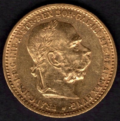 10 Koruna 1896  R-U František Josef I. , KM#2805 Au.900 3,3875g, 19mm bez mincovny dr.rys