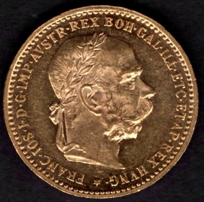 10 Koruna 1906  R-U František Josef I. , KM#2805 Au.900 3,3875g, 19mm bez mincovny 