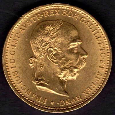 20 Koruna 1895 R-U František Josef I., KM#2806 Au.900 6,78g, 21mm bez mincovny 