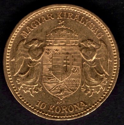 10 Koruna 1893 K.B.  R-U František Josef I. , KM#485, ÉH1491 Au.900 3,3875g, 19mm mincovna Kremnica dr.rys