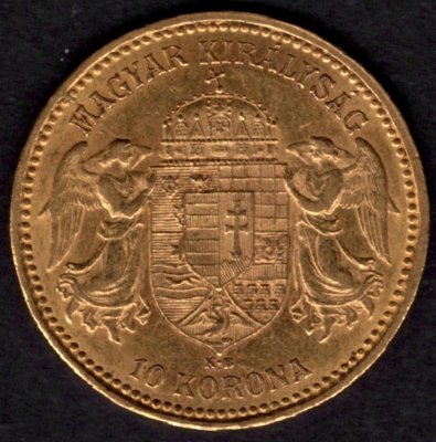 10 Koruna 1894 K.B.  R-U František Josef I. , KM#485, ÉH1491 Au.900 3,3875g, 19mm mincovna Kremnica dr.rys