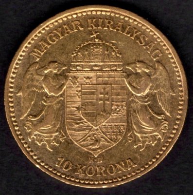 10 Koruna 1900 K.B.  R-U František Josef I. , KM#485, ÉH1491 Au.900 3,3875g, 19mm mincovna Kremnica UNC detail