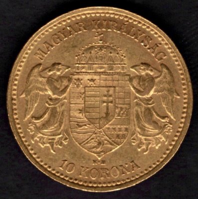 10 Koruna 1905 K.B.  R-U František Josef I. , KM#485, ÉH1491 Au.900 3,3875g, 19mm mincovna Kremnica dr.rys