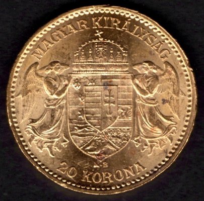 20 Koruna 1895 K.B.  R-U František Josef I. , KM#486, ÉH1489 Au.900 6,77g,21/1,4mm mincovna Kremnica dr.rys.