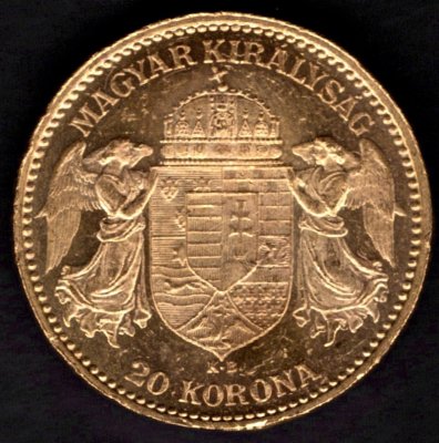 20 Koruna 1899 K.B.  R-U František Josef I. , KM#486, ÉH1489 Au.900 6,77g,21/1,4mm mincovna Kremnica UNC detail