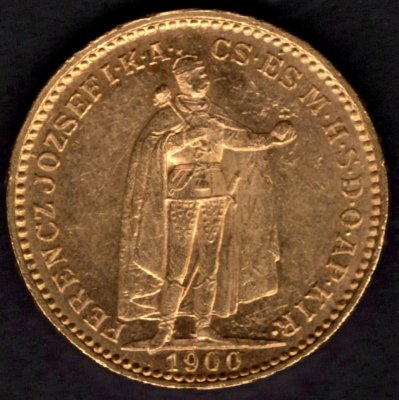 20 Koruna 1900 K.B.  R-U František Josef I. , KM#486, ÉH1489 Au.900 6,77g,21/1,4mm mincovna Kremnica dr.rys.,hr.