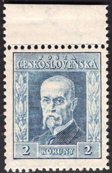 191 A, P 2, typ I, TGM, krajová, modrá 2Kč, zkoušeno Fischmeister, Vrba