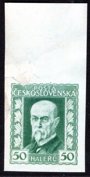 188 N, P 4, neotypie, TGM, krajová, nezoubkovaná, zelená 50h, reparovaná,  zkoušena Beneš, hledaná známka 