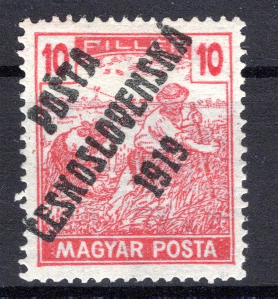 105a, typ IV, MAGYAR, ženci, červená 10 f, zk. Karásek