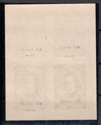 142 ZT, TGM, 4 blok, na známkovém papíru s lepem, černošedá 1000 h, zk. karásek