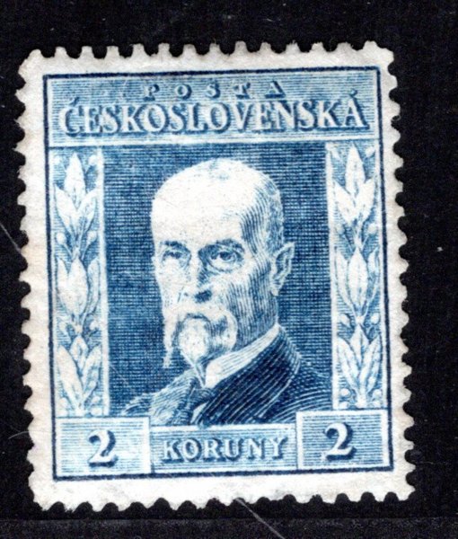 191 A, P 3 TGM, svislá půsvitka 3, známka s opraveným lepem, zkoušeno Gilbert, Vrba