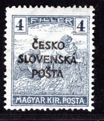 RV 139, Šrobárův přetisk, ženci, šedá 4 f, zk. Gilbert