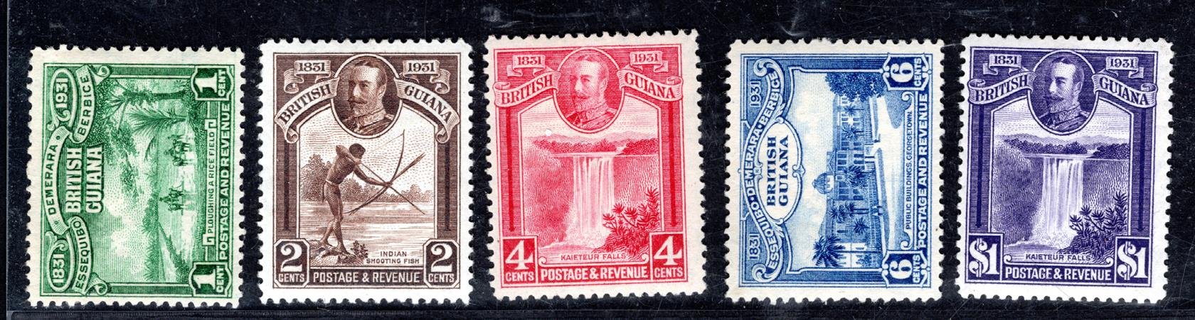 British Guiana - SG 283 - 7, výplatní, Jiří V