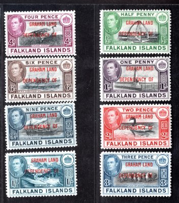 Falklandy/Graham Land - SG A 1 - 8, výplatní řada