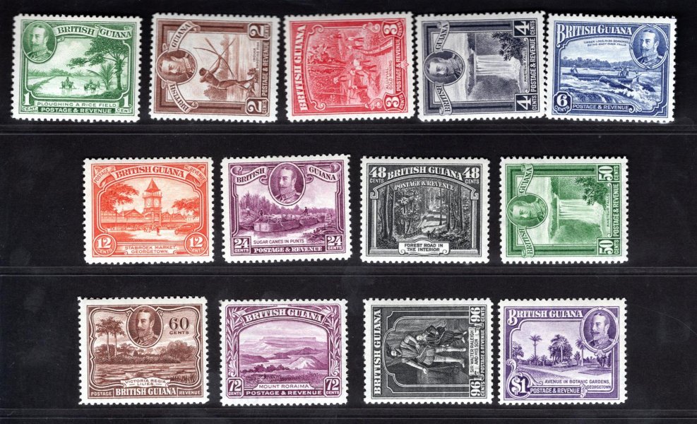 British Guiana - SG 288 - 300, vyplatní, Jiří V