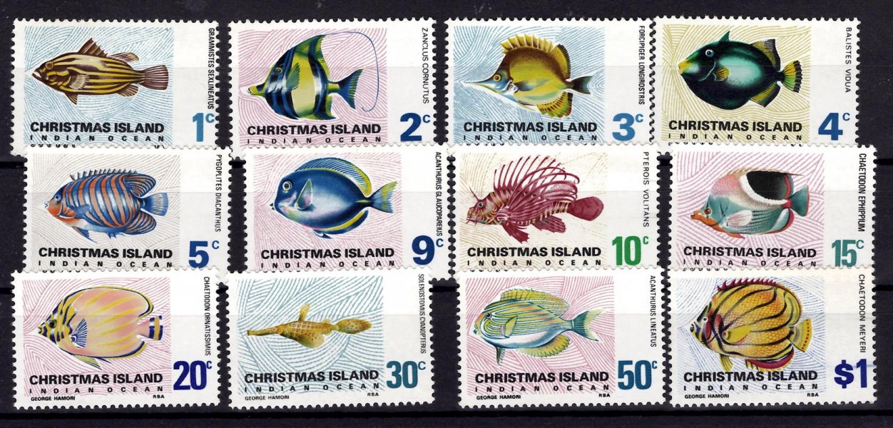 Christmas Island - Mi. 22 - 31, výplatní řada, fauna, ryby