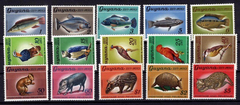 Guyana - Mi. 301 - 15, výplatní řada, fauna
