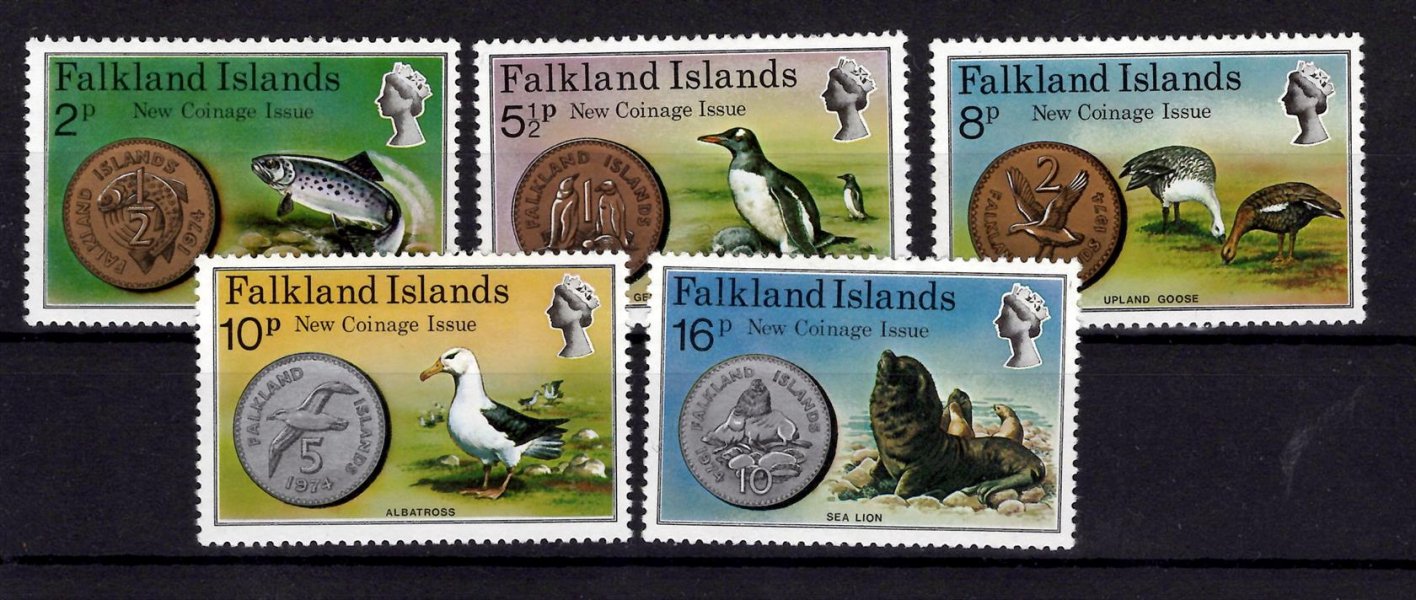 Falkland Islands - Mi.240 - 4, výplatní řada, fauna