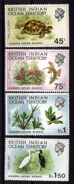 Britisch Indian Ocean Teritory - Mi. 39 - 42, výplatní řada, fauna, Alžběta