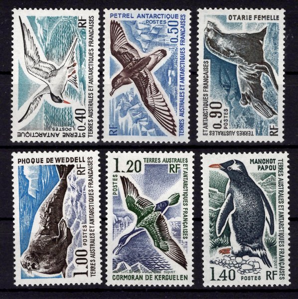 Antartic Francaises - Mi. 103 - 8, výplatní řada,  fauna