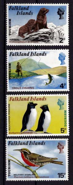 Falkland Islands - Mi. 222 - 5, výplatní řada, fauna, ptáci