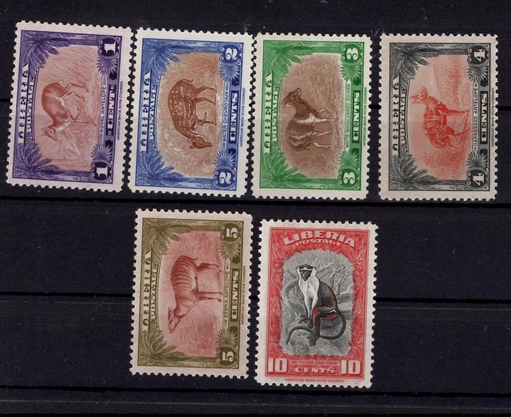 Liberia - Mi. 347 - 52, výplatní řada, fauna