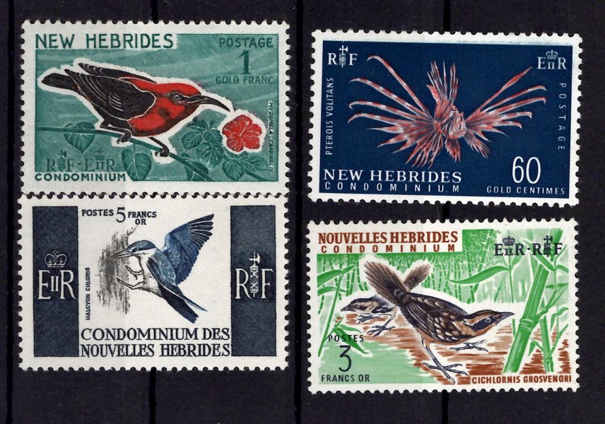 New Hebrides - Mi. 214-15,242-3, výplatní, fauna 